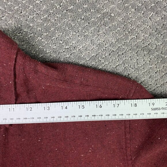 J. CREW Neppy Twill Shirt Men's Large Cranberry Red Brushed Flannel Button Down - Picture 14 of 16